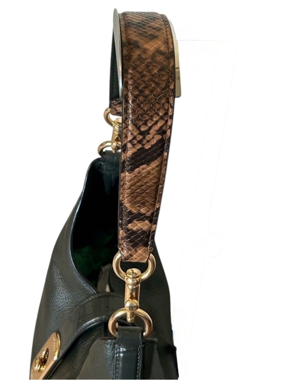 Coach Amber Pebble and Exotic Leather Hobo Shoulder Bag - Picture 10 of 11